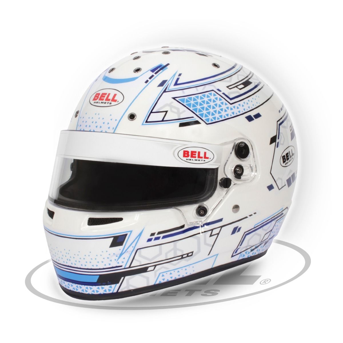 Bell RS7-K Stamina White / Blue Kart Helmet